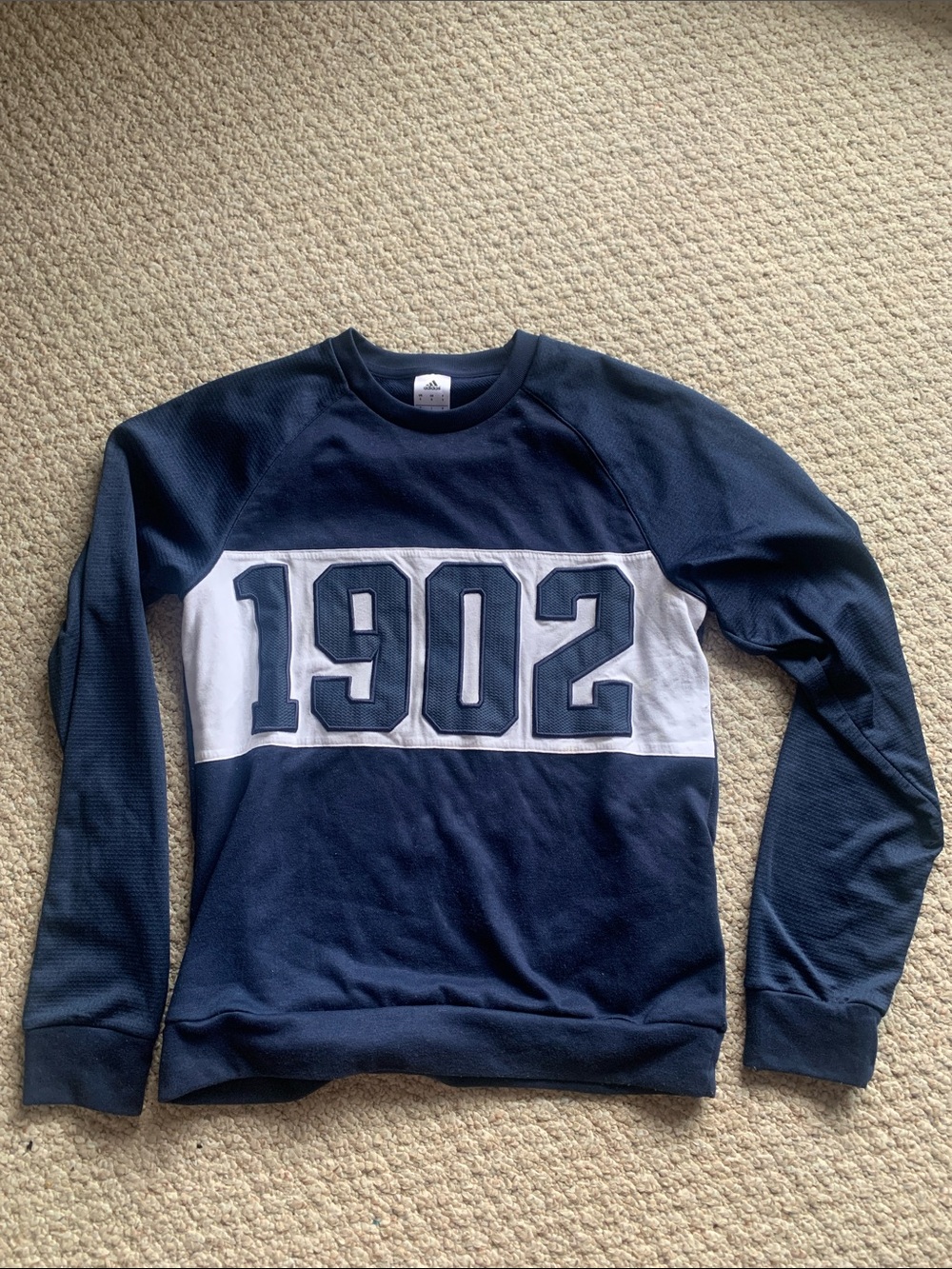 adidas REAL MADRID Navy Blue soccer crew hoodie sweatshirt 1902